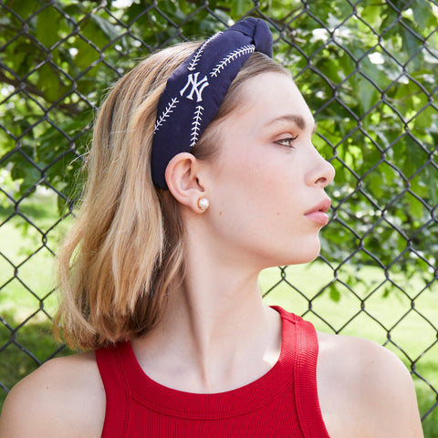 Lele Sadoughi Women's Houston Astros Embroidered Knotted Headband | St. Bernard Clothing