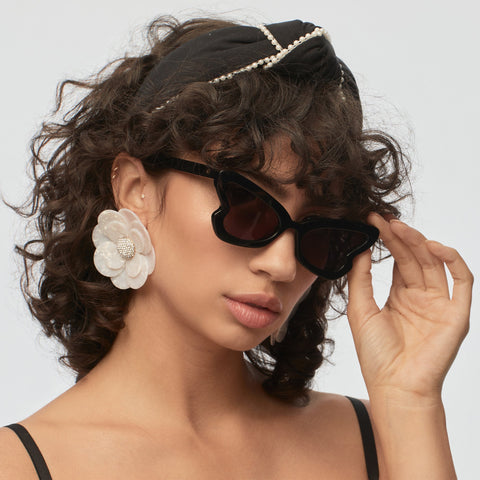 Lele Sadoughi Rose Glitter Chelsea Cat-Eye Sunglasses