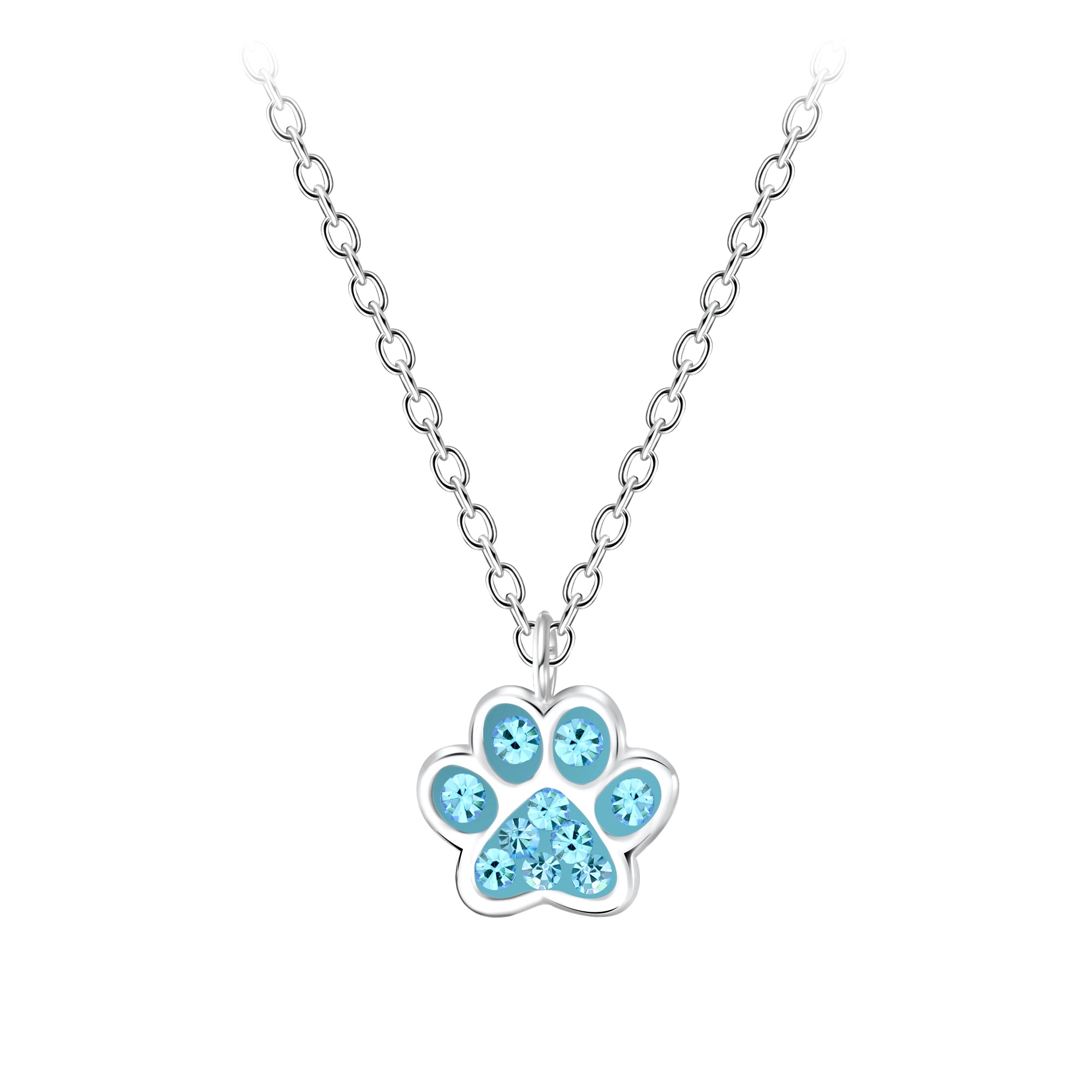 Paw Print Necklace - Silver - Cooperandkids