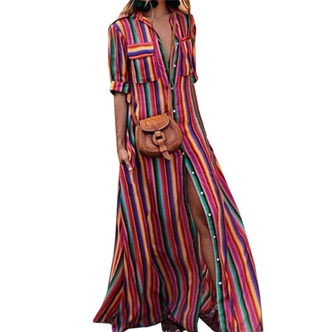 rainbow stripe sundress