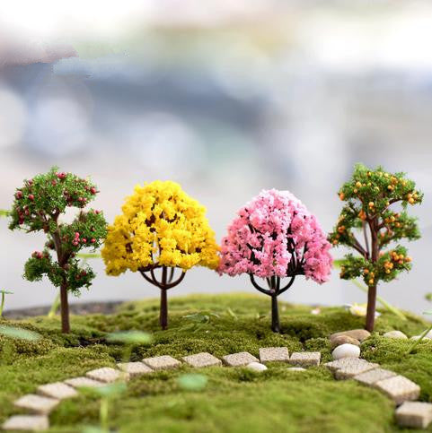 8pcs Lot Artificial Tree Miniature Plants Fairy Garden Gnome Moss