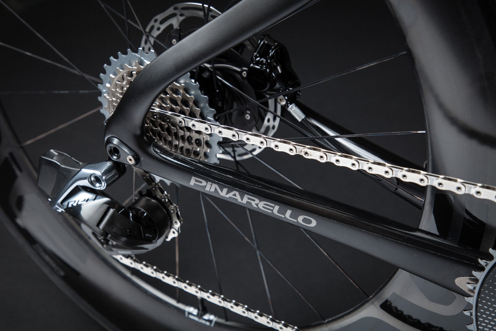 A Blacked Out Pinarello Bolide Gallery chainstay