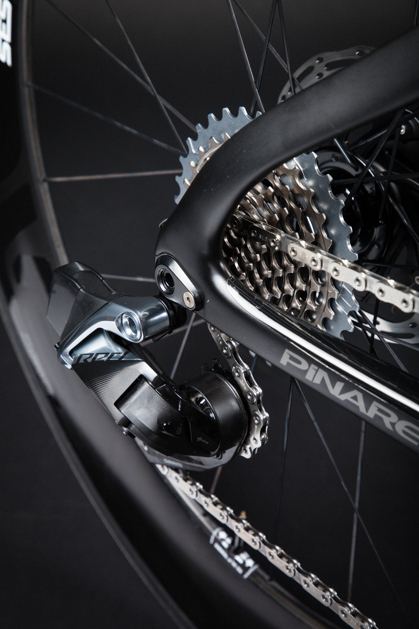 A Blacked Out Pinarello Bolide Gallery derailleur cassette