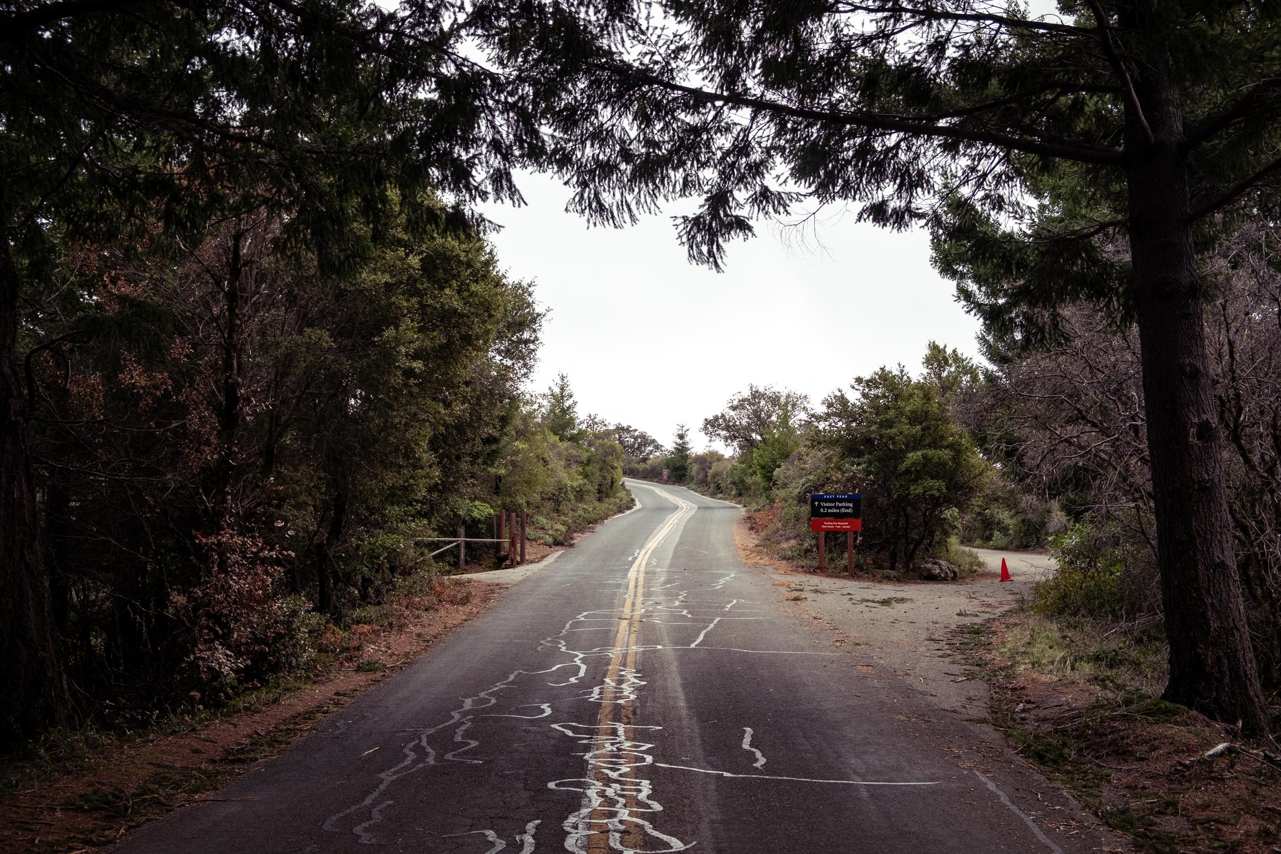 pavement to east peak lot