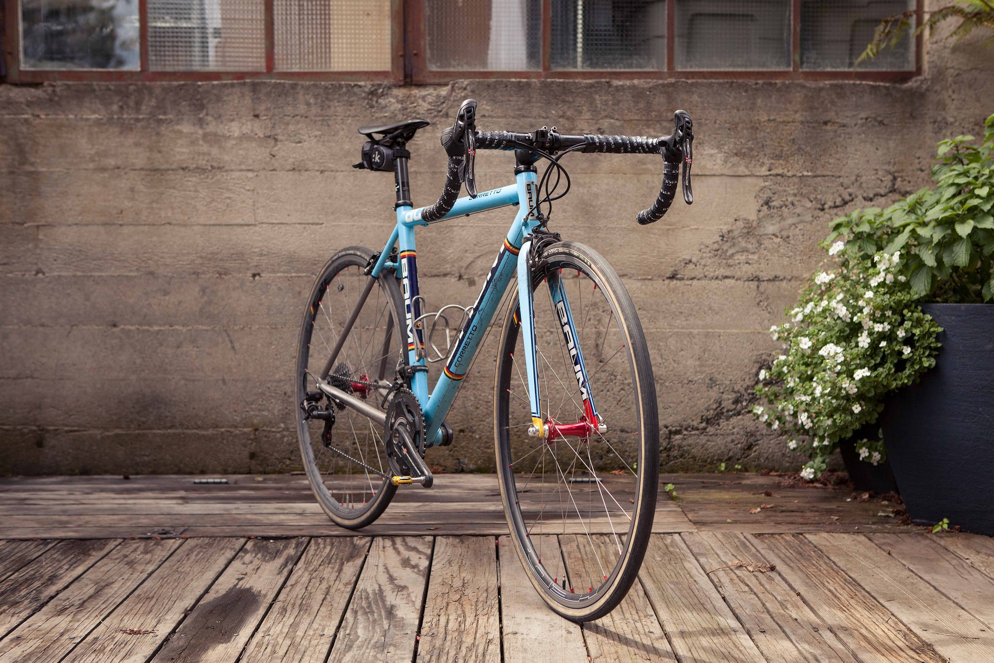 Baum Corretto Custom titanium bicycle front view