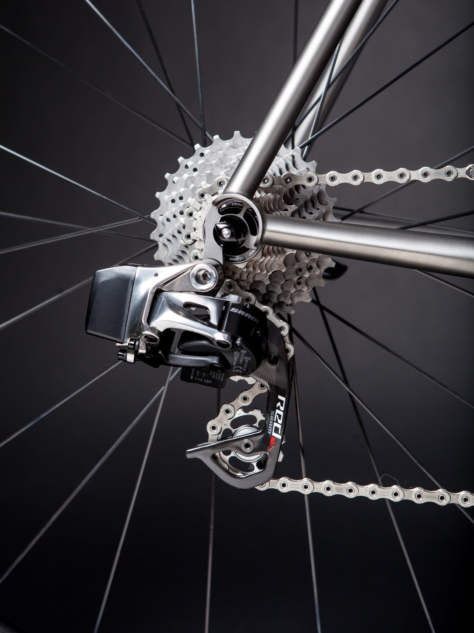 Custom Titanium Bicycle SRAM eTap Rear Derailuer