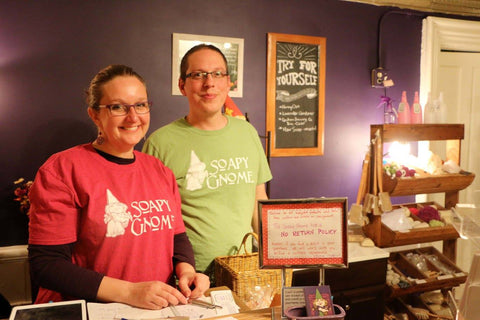 Jenny and Jeremy in the first real shop on Lincoln Ave