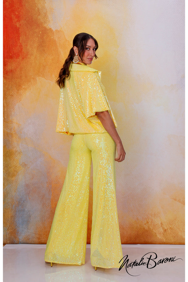 Buy Yellow Straight Palazzo Online - Aurelia