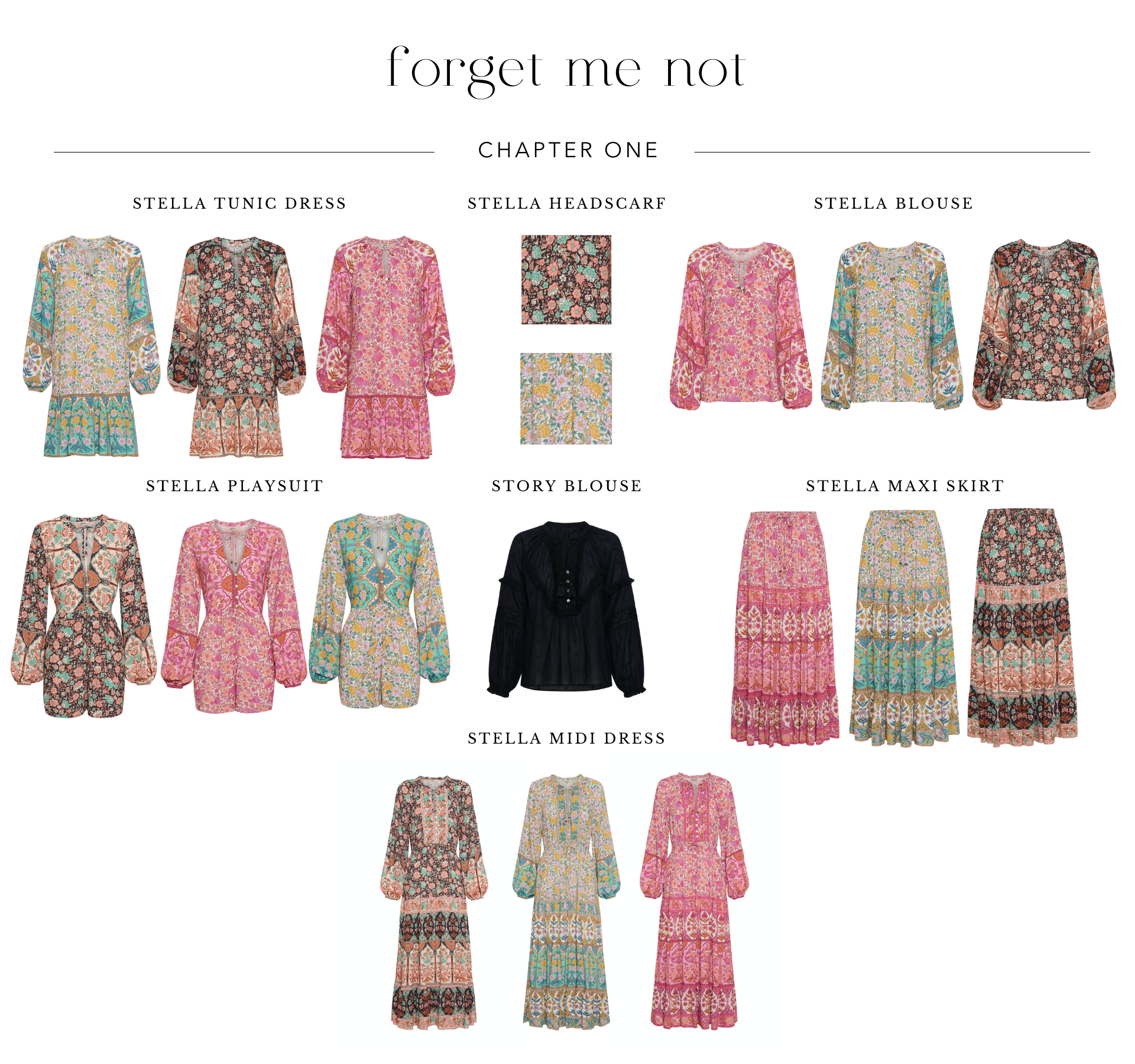 Shop chapter one of the sustainable fashion collection Forget Me Not 
