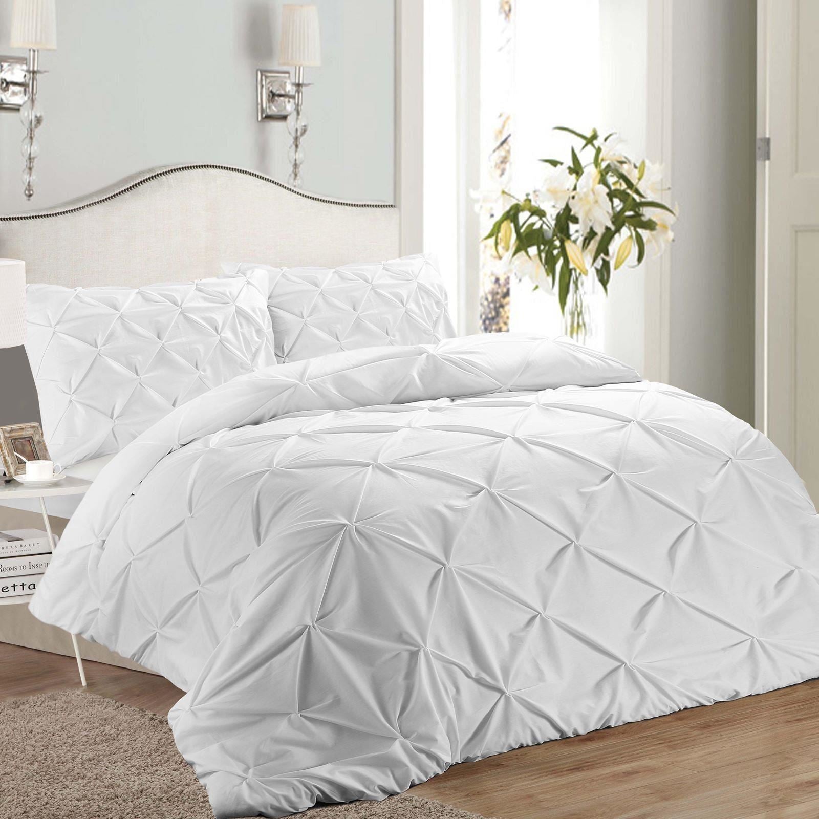 Luxury Pinch Pleat Diamond Quilt Cover Set Direct On Sale