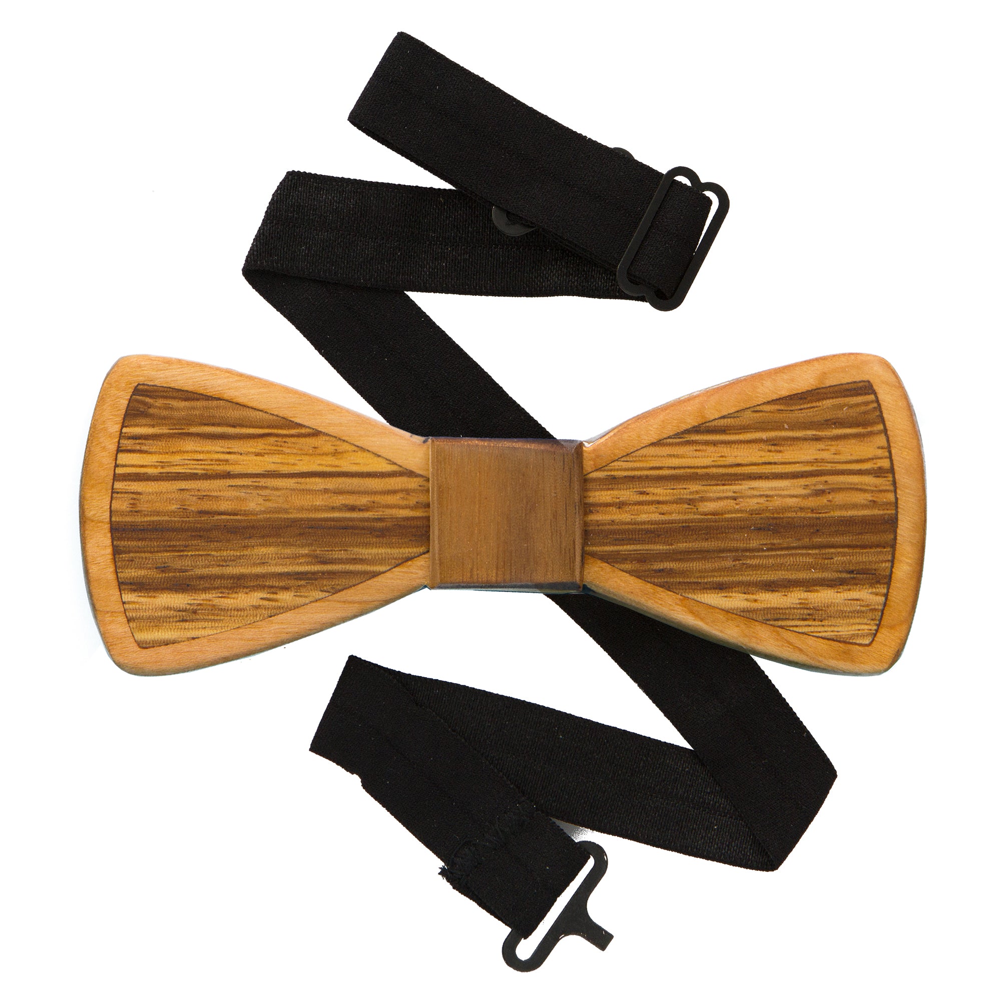 Zebra Inlay Wood Bow Tie - Linnell Design