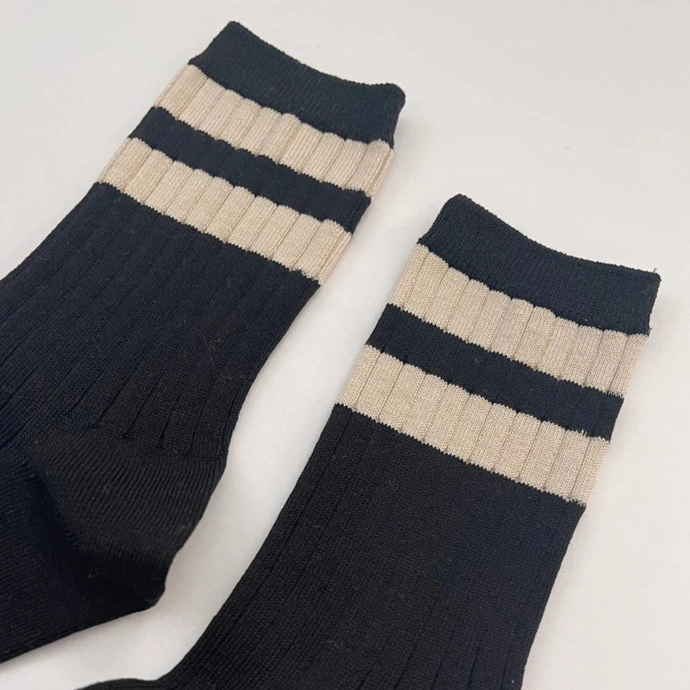 Her Varsity Socks - Black