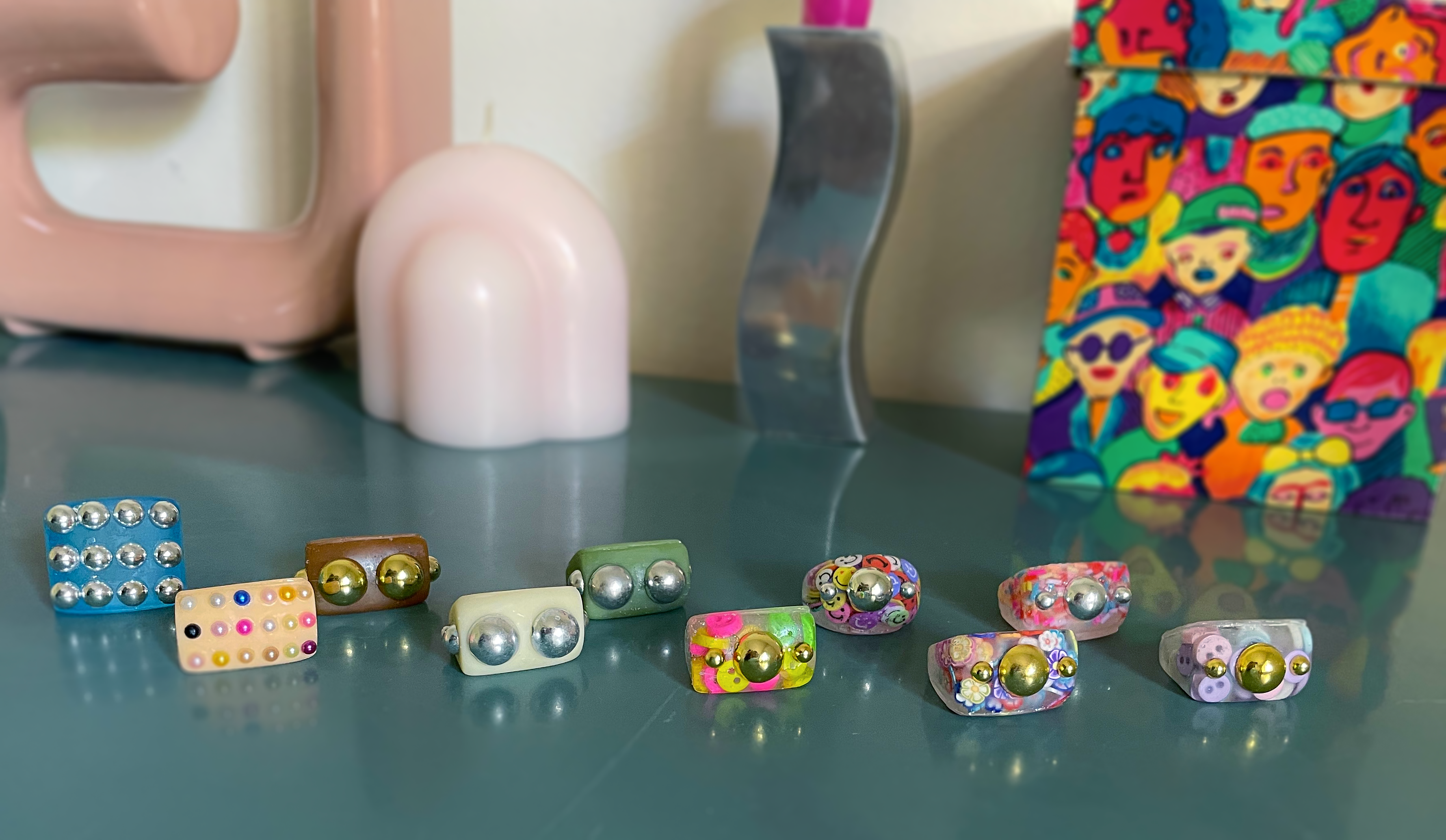 Maisie Moo Resin Rings