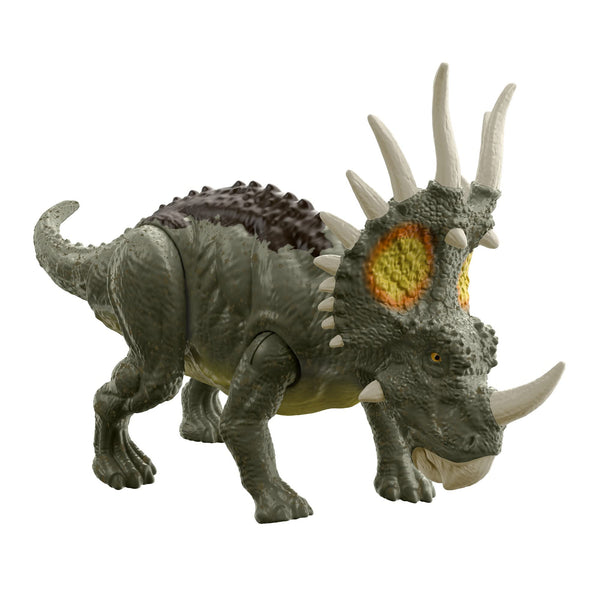 Jurassic World Fierce Force Styracosaurus Camp Cretaceous Authentic Dinosaur Strike Motion Action Figure, Movable Joints, Gift 3 Years & Older