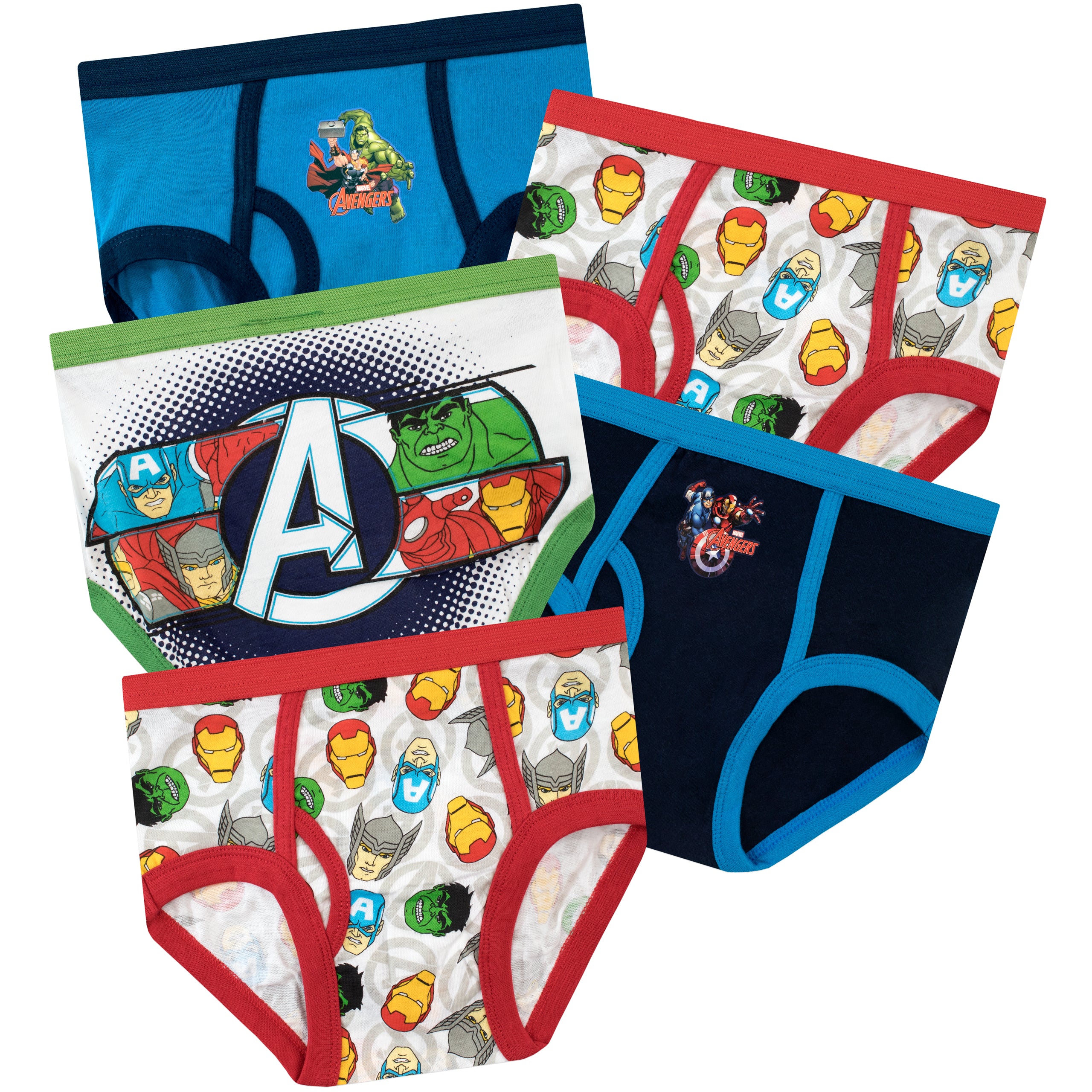 Toddler Size 4T White, Red & Blue Chibi Spidey Briefs With Coloring Page,  5-Pack