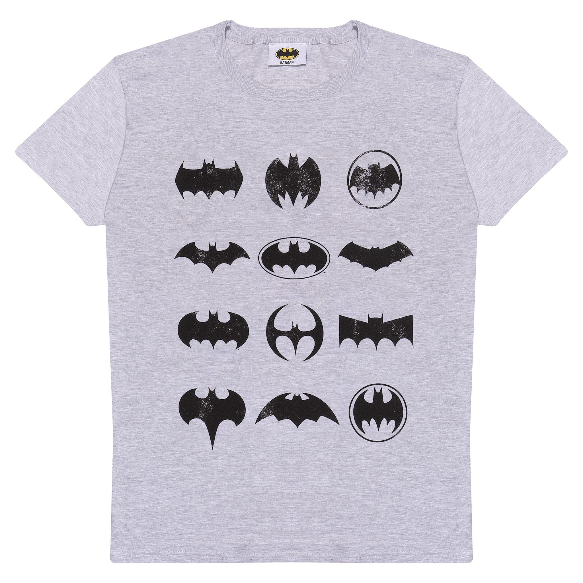 DC Comics Batman Distressed Logo Evolution Adults T-Shirt – 