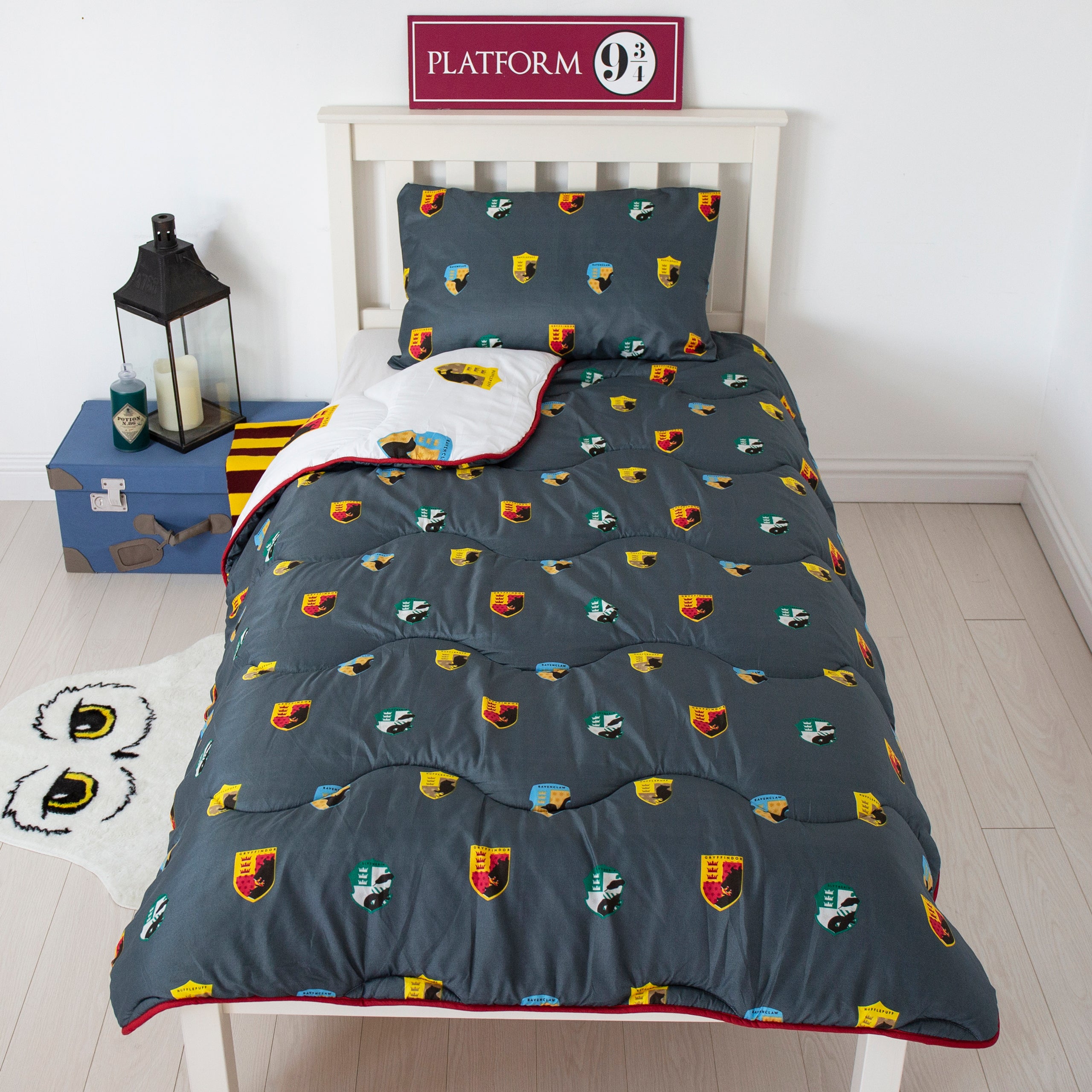 Harry Potter Ravenclaw 3-Piece Bedding Set 90 inchx90 inch Duvet Cover & 2 Pillow Shams Set Soft Bed Sheets, Size: 90 x 90, Black