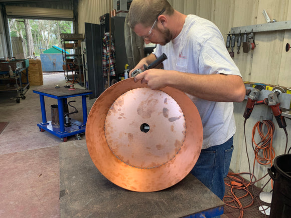 Custom copper bath sink circular