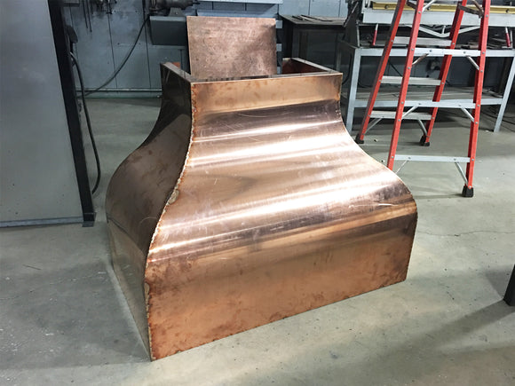 Smooth copper hood custom fabrication