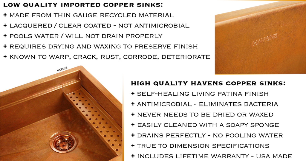 How to care for a copper sink