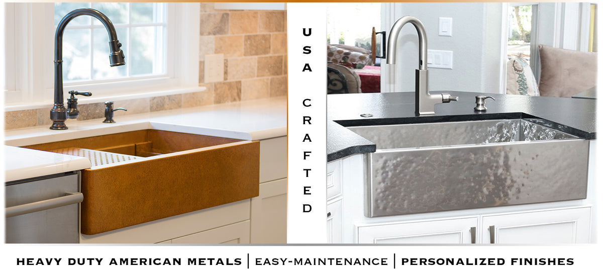 Copper Stainless Farmhouse Sinks Usa Handcrafted