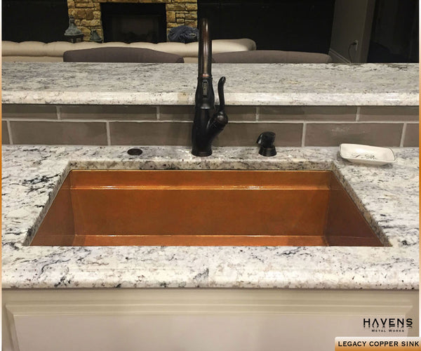 Undermount copper sink 30 inch