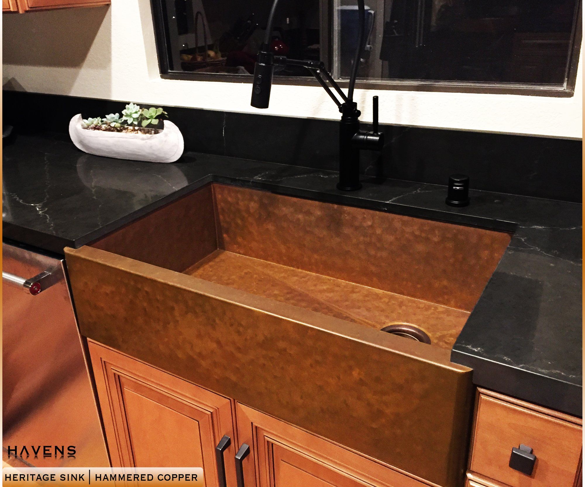 Heritage Hammered Copper Farmhouse Sink Undermount Havens Metal