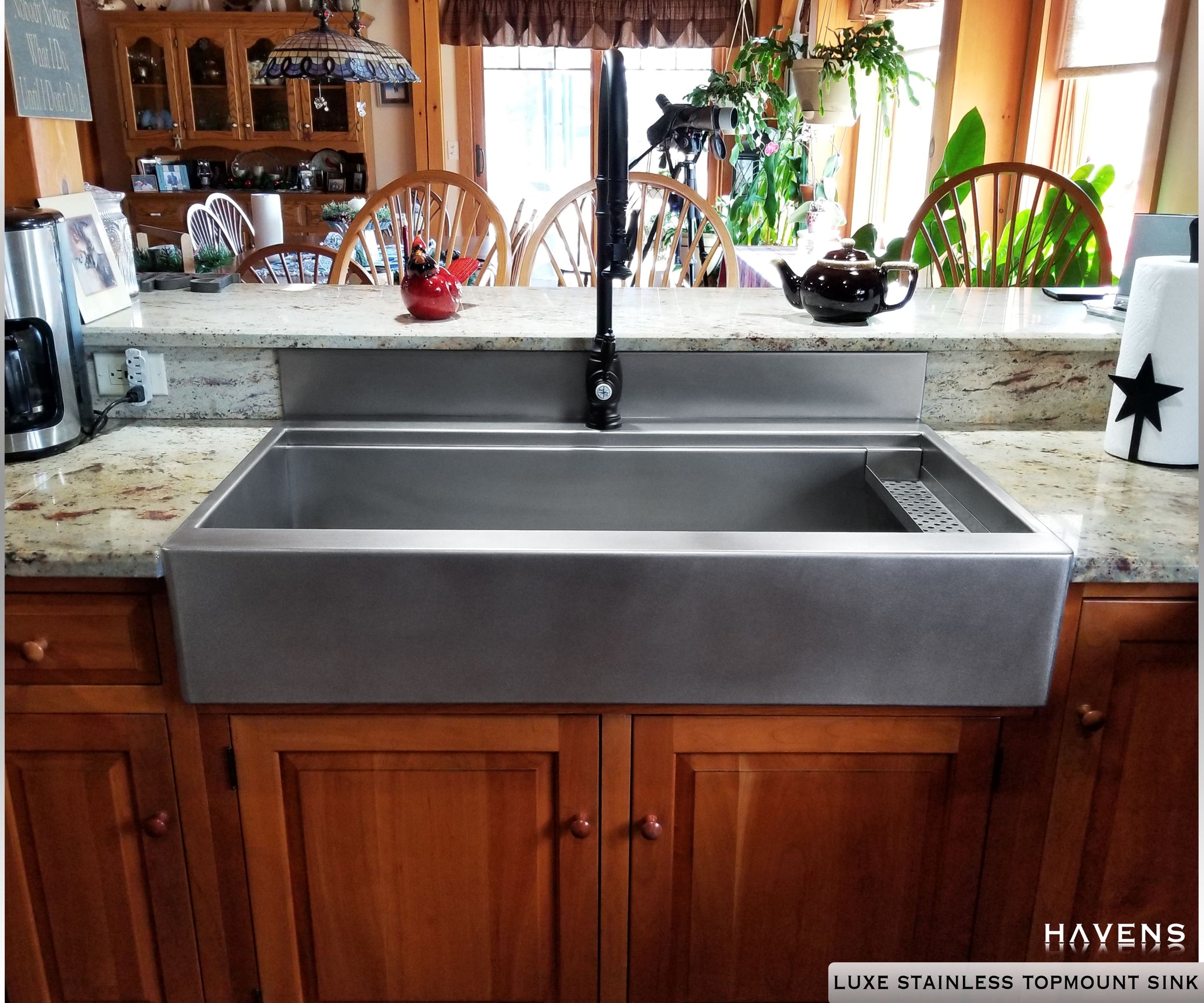 Custom Topmount Stainless Farmhouse Sink Apron Havens Luxury Metals