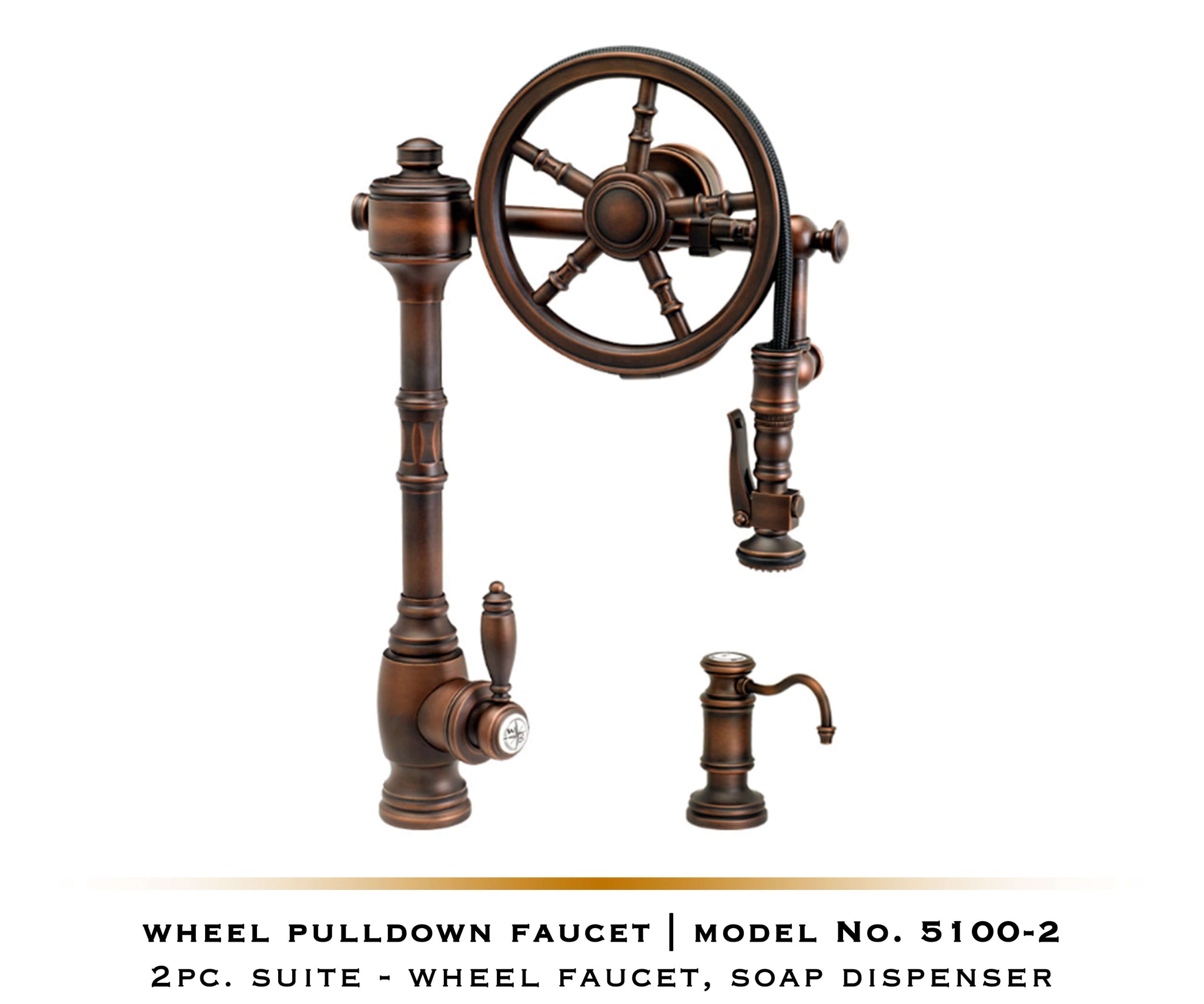 Waterstone Wheel Pulldown Faucet Usa Made Havens Luxury Metals