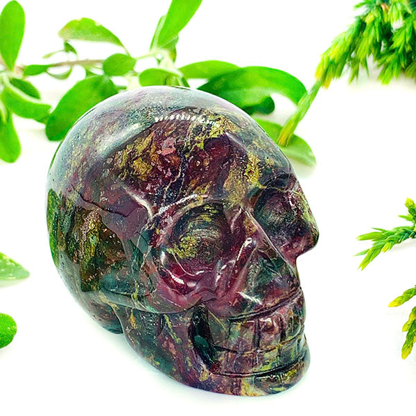 Dragon Blood Jasper Healing Crystal Skull 1 2 Natural Hand Carved Stone Skull For Reiki Meditation Chakra Energy Soul Charms