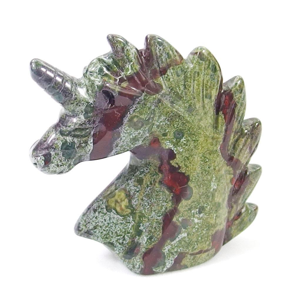 Dragon Blood Jasper Healing Crystal Unicorn 2 Natural Hand Carved Stone Unicorn Statue For Reiki Meditation Chakra Energy Soul Charms