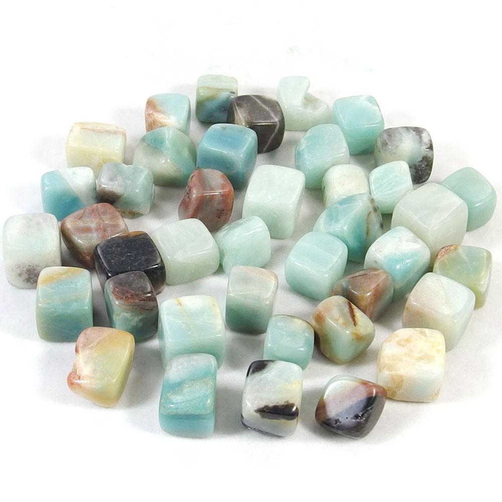 Amazonite Healing Crystal Tumbled Stone 2cm Natural Hand Carved Polished Stone For Reiki Meditation Chakra Energy Soul Charms