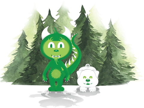 Happy the Hodag and Buddy the Bulldog