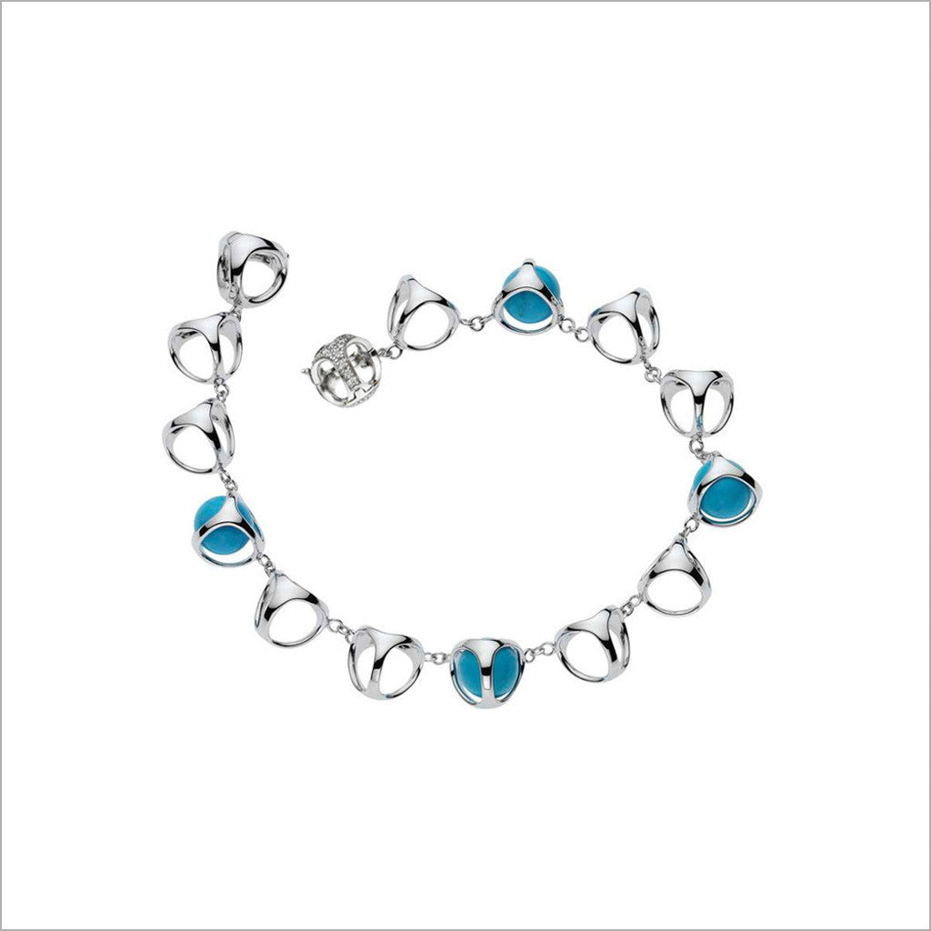 18K GOLD & TURQUOISE BRACELET WITH DIAMONDS