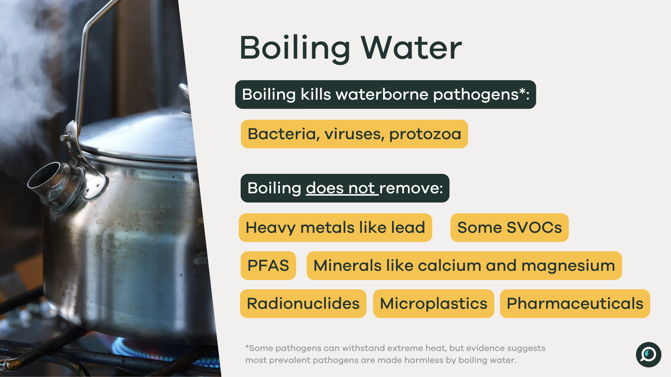 What does Boiling water remove Infographic