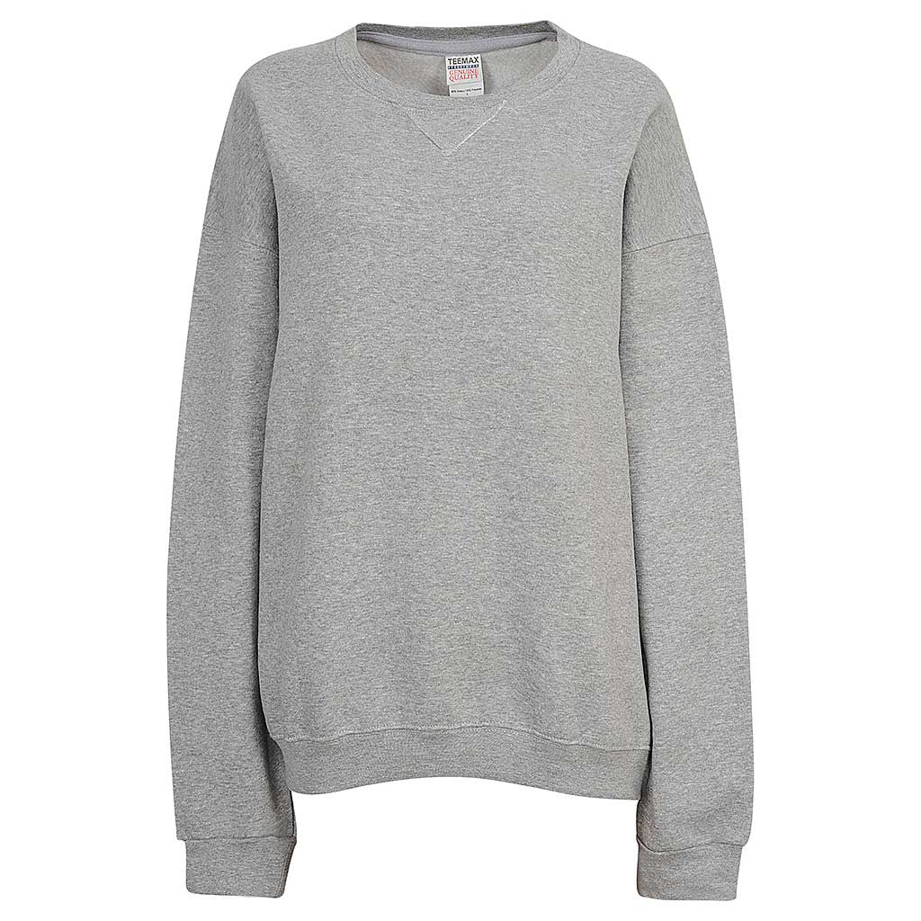 Download Womens V-Notch Crew Neck Sweatshirt (HEATHER GRAY) - Teemax