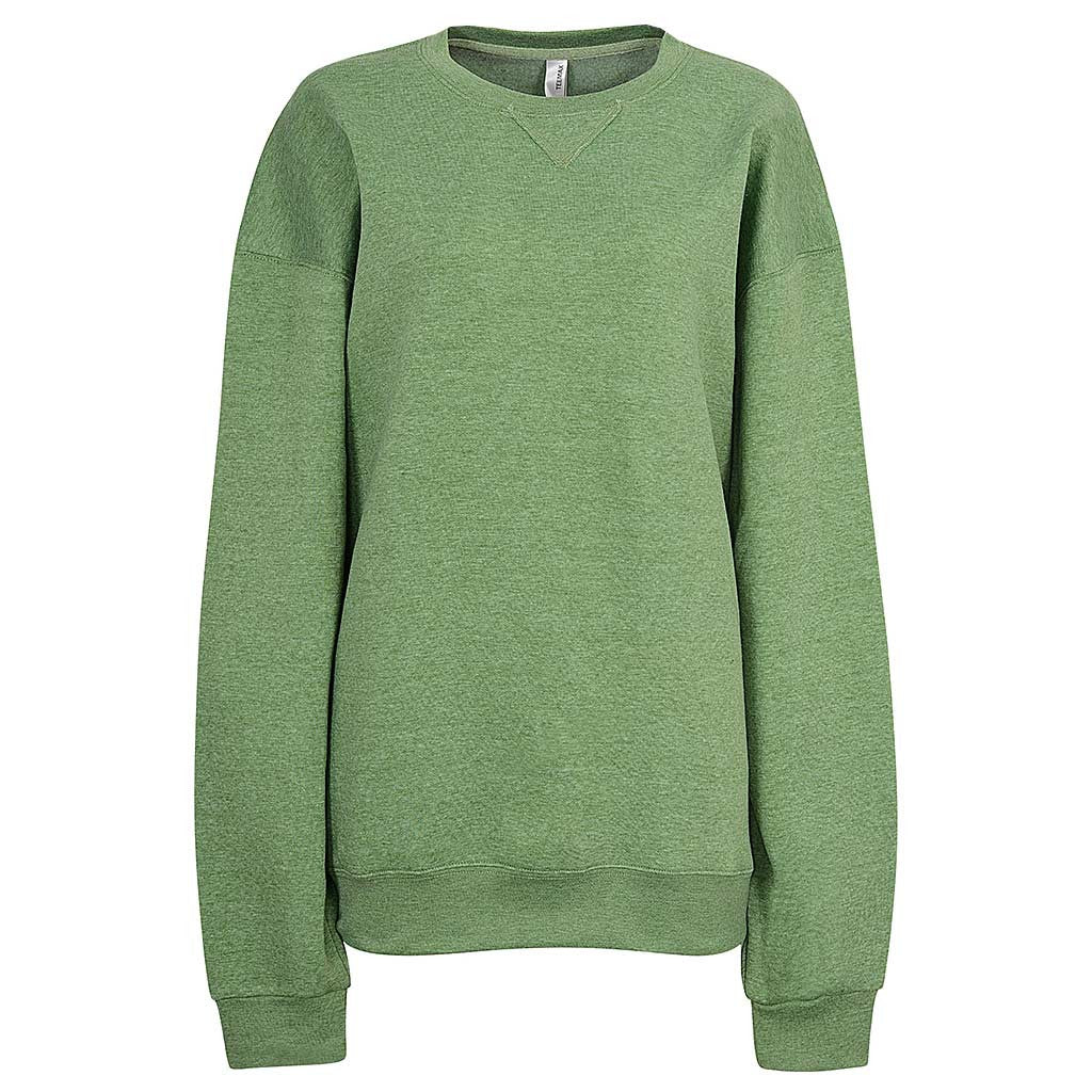 Download Womens V-Notch Crew Neck Sweatshirt (HEATHER GREEN) - Teemax