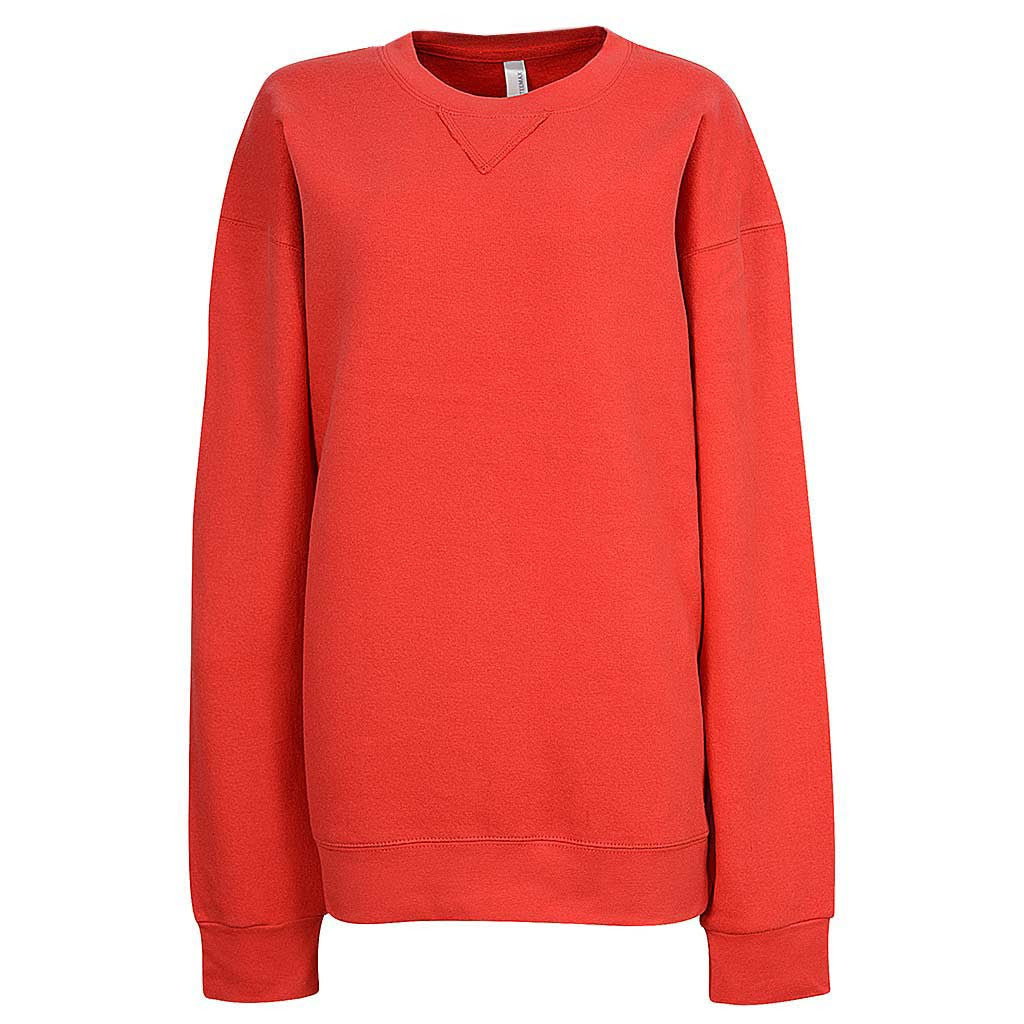 Womens V-Notch Crew Neck Sweatshirt (RED) - Teemax