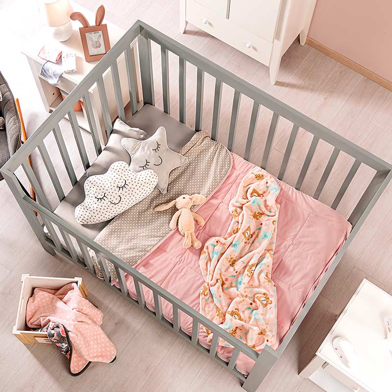pink baby crib