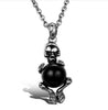 Vintage Jewelry Stainless Steel Skull Pendant Necklace with 55cm Chain