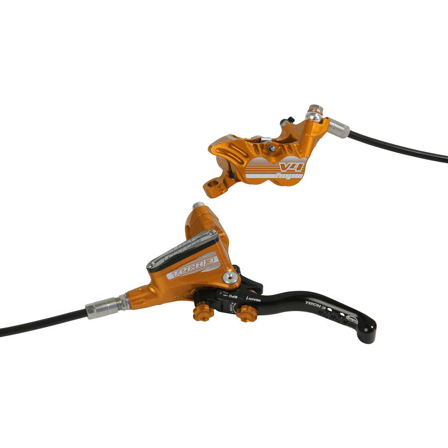 hope-tech-3-v4-disc-brake-and-lever-front-hydraulic-post-mount-orange