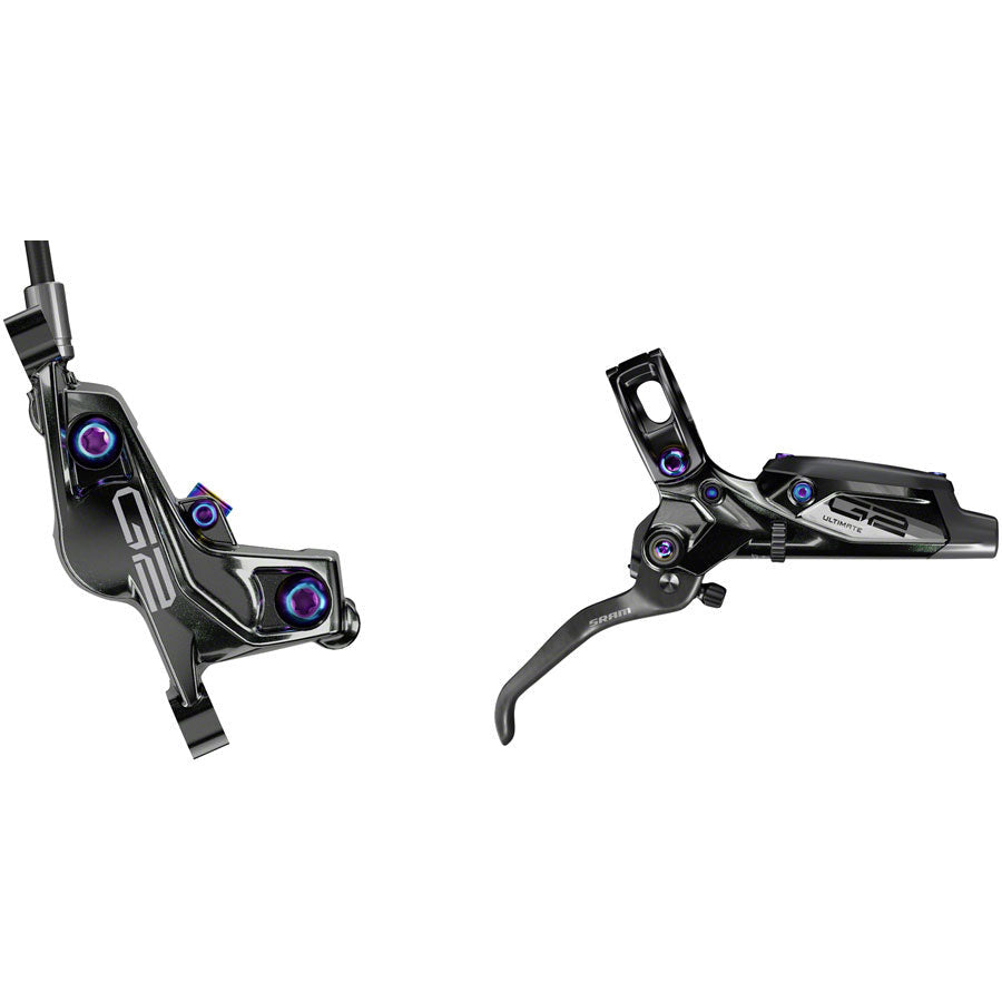 sram-g2-ultimate-disc-brake-and-lever-rear-hydraulic-post-mount-gloss-black-with-rainbow-hardware-a1