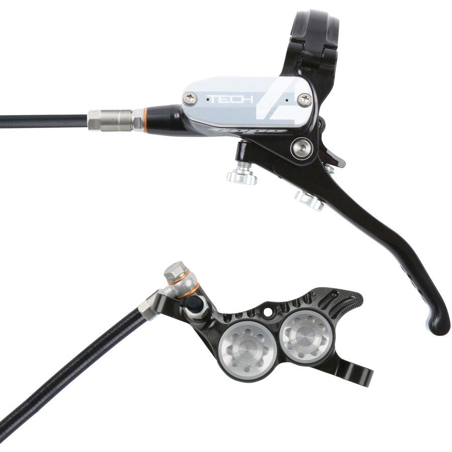 hope-tech-4-v4-disc-brake-and-lever-set-rear-hydraulic-post-mount-silver