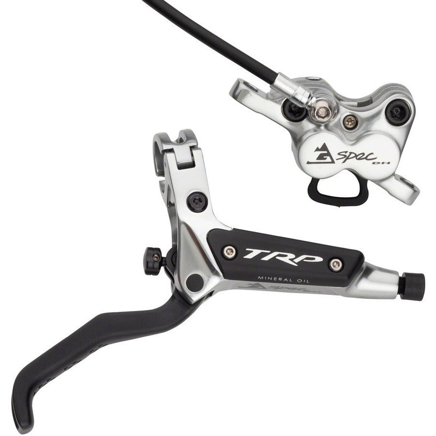 trp-g-spec-dh-disc-brake-and-lever-front-hydraulic-post-mount-polished-silver