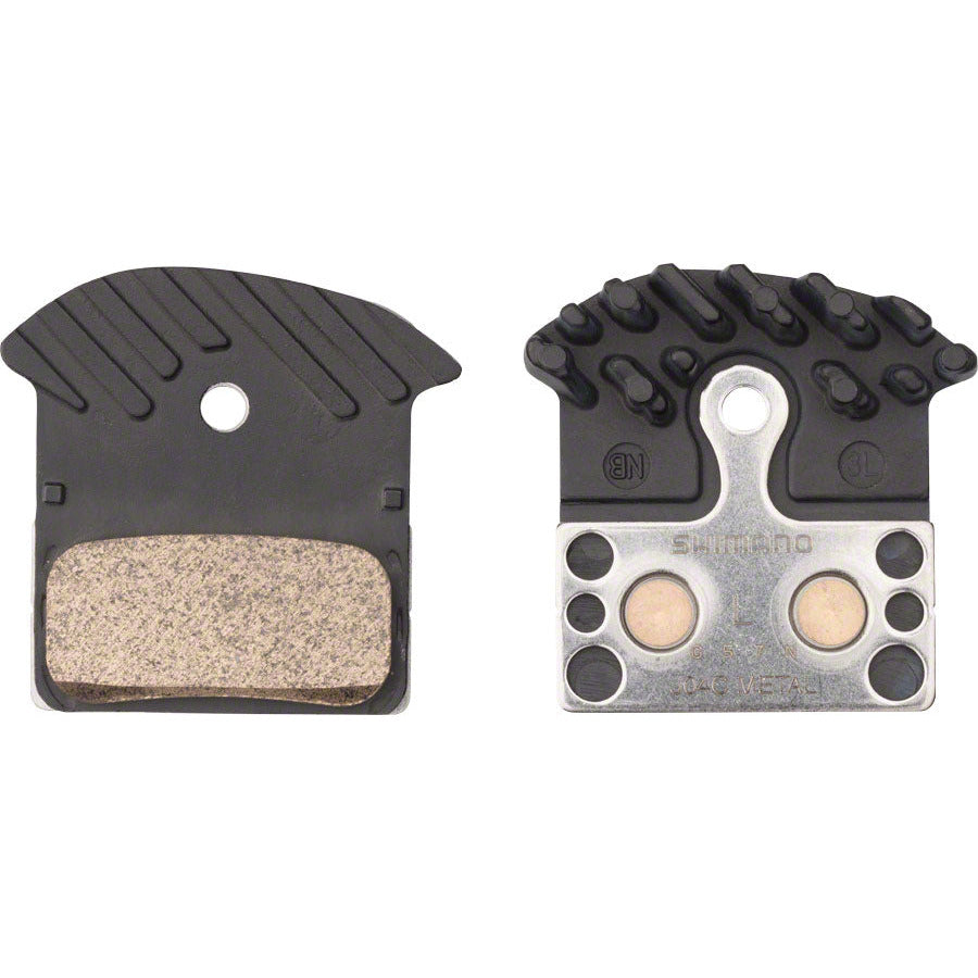 shimano-j04c-disc-brake-pads-and-springs-metal-compound-finned-alloy-and-stainless-steel-back-plate-one-pair