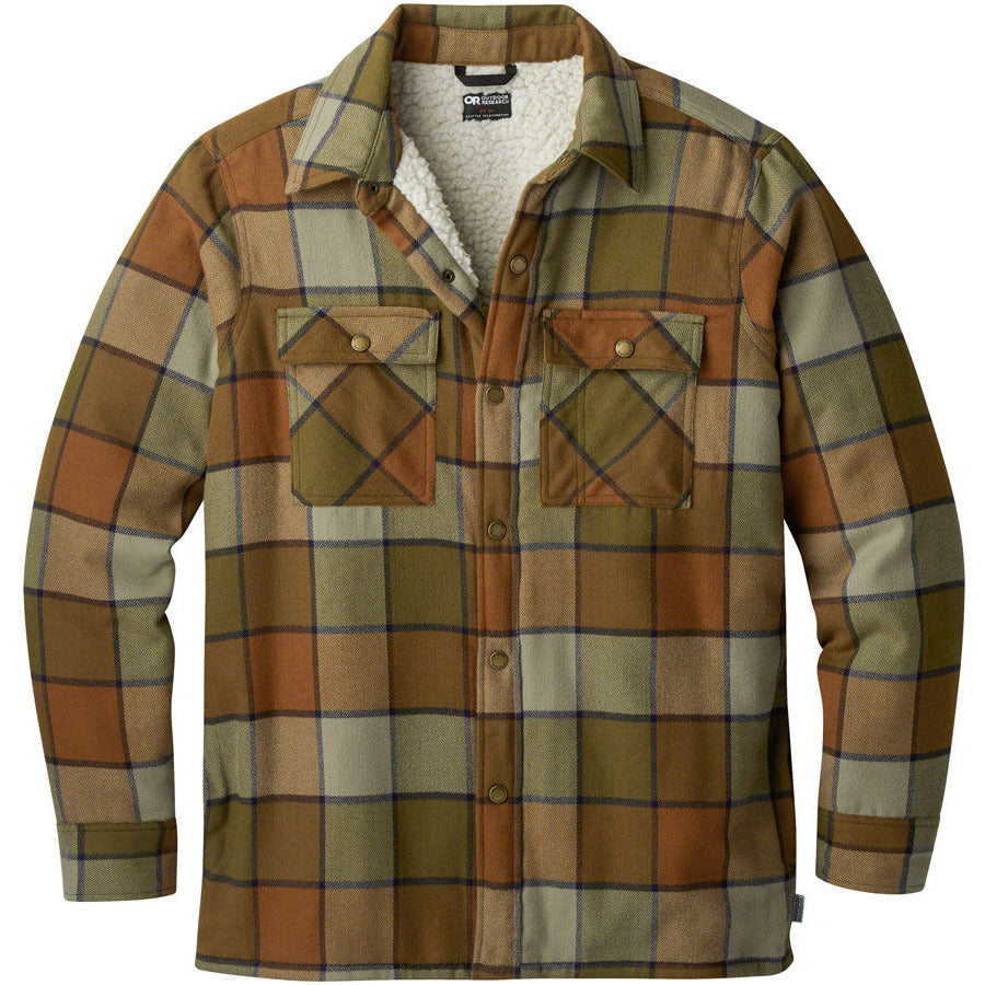 outdoor-research-feedback-flannel-shirt-jacket-saddle-plaid-mens-medium