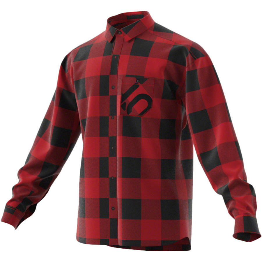 basketball Nat Alle slags Five Ten Long Sleeve Flannel Shirt - Red/Black, Small - Aventuron