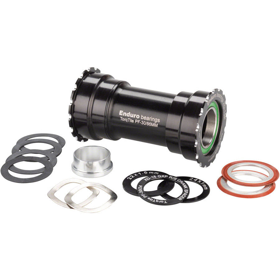 enduro-torqtite-bottom-bracket-386-evo-to-24mm-xd-15-pro-angular-contact-ceramic-bearings-black