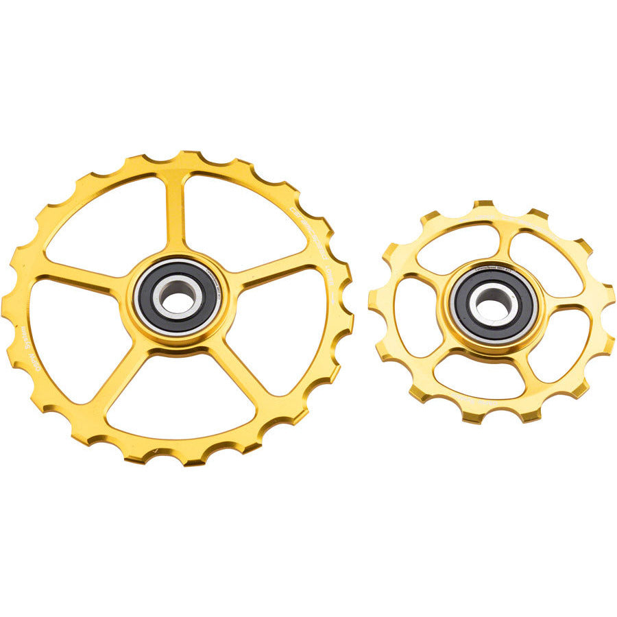 ceramicspeed-ospw-replacement-pulley-wheel-set-13t-19t-ceramic-bearing-alloy-pulley-gold