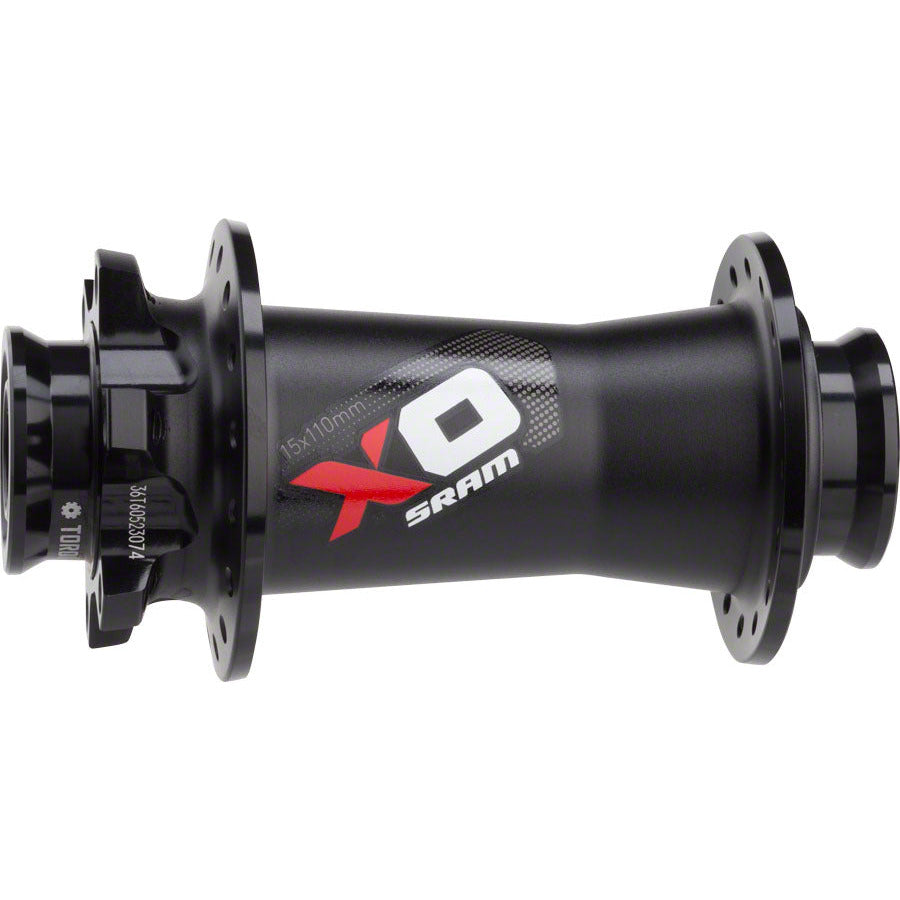 sram-x0-front-hub-15x110mm-boost-32h-black-with-red-logo